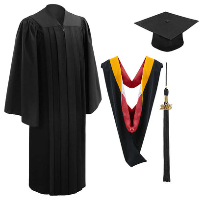 10 Deluxe Black Bachelors Cap, Gown & Hood Package