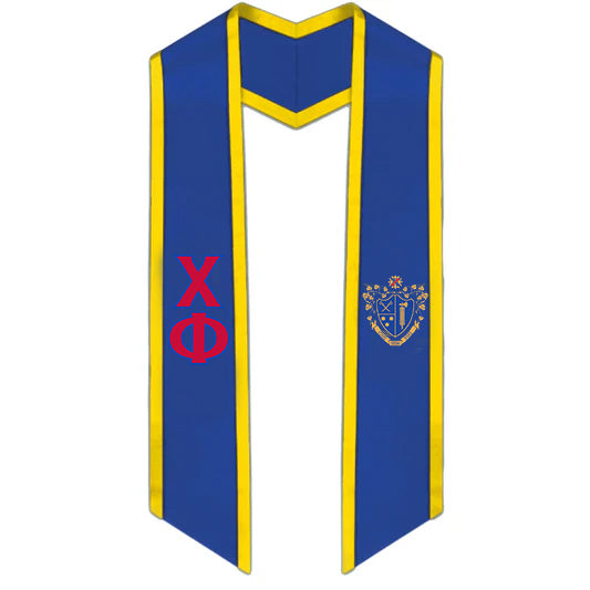 Chi Phi Trimmed Greek Lettered Stole with Crest