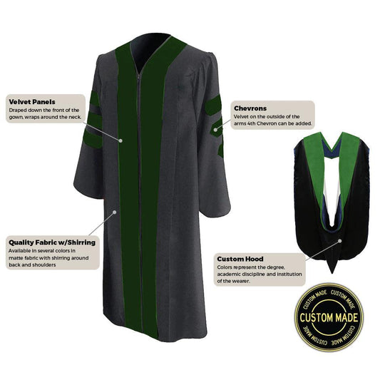 Custom Classic Doctoral Gown and Hood Package - Graduation Seller
