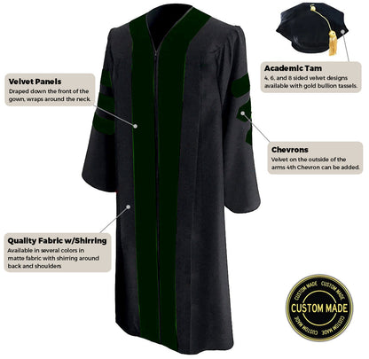 Custom Classic Doctoral Gown and Tam Package