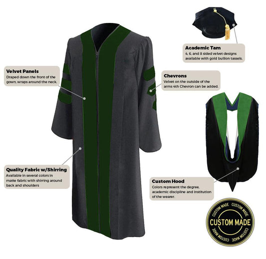 Custom Classic Doctoral Gown, Tam and Hood Package for UC Berkeley - Graduation Seller