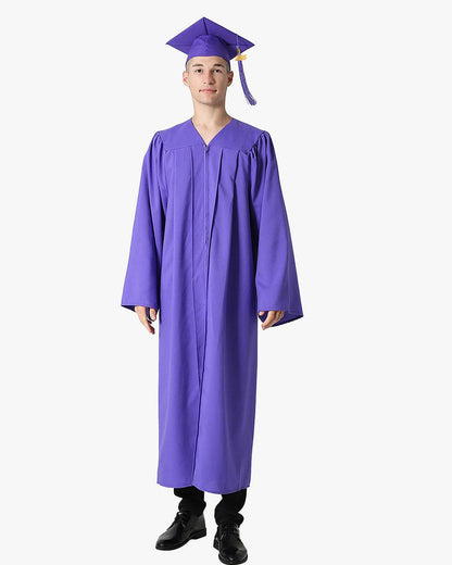 High School Premium Matte Graduation Cap, Gown, Tassel & Imprinted Diploma Cover Package - Graduation Seller