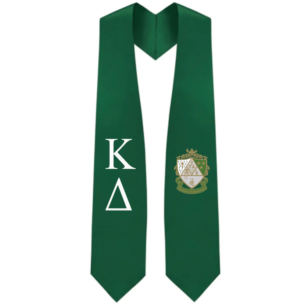 Kappa Delta Greek Lettered Graduation Stole W/ Crest