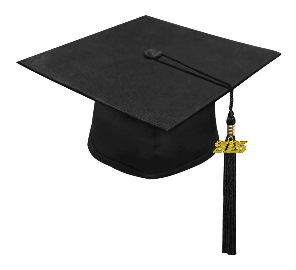 Matte Black Kindergarten/Preschool Cap & Tassel