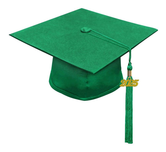 Matte Green High School Cap & Tassel - Graduation Seller