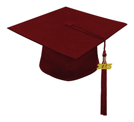 Matte Burgundy High School Cap & Tassel - Graduation Seller