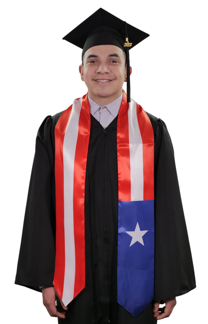 Puerto Rico Graduation Stole -  Puerto Rico Flag Sash