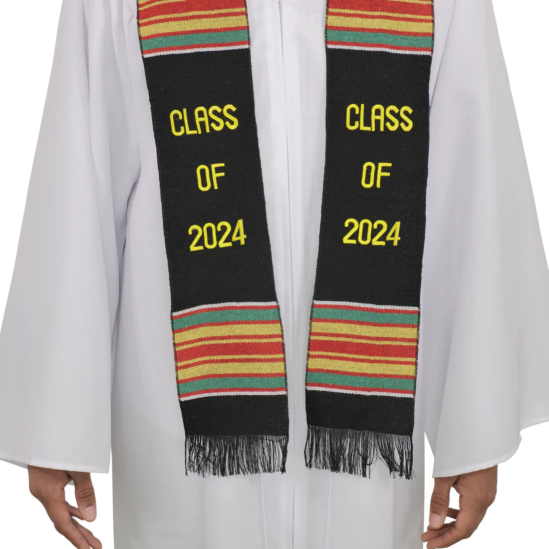 Class of 2024 Graduation Kente Stole, Handwoven Kente Sash Cloth