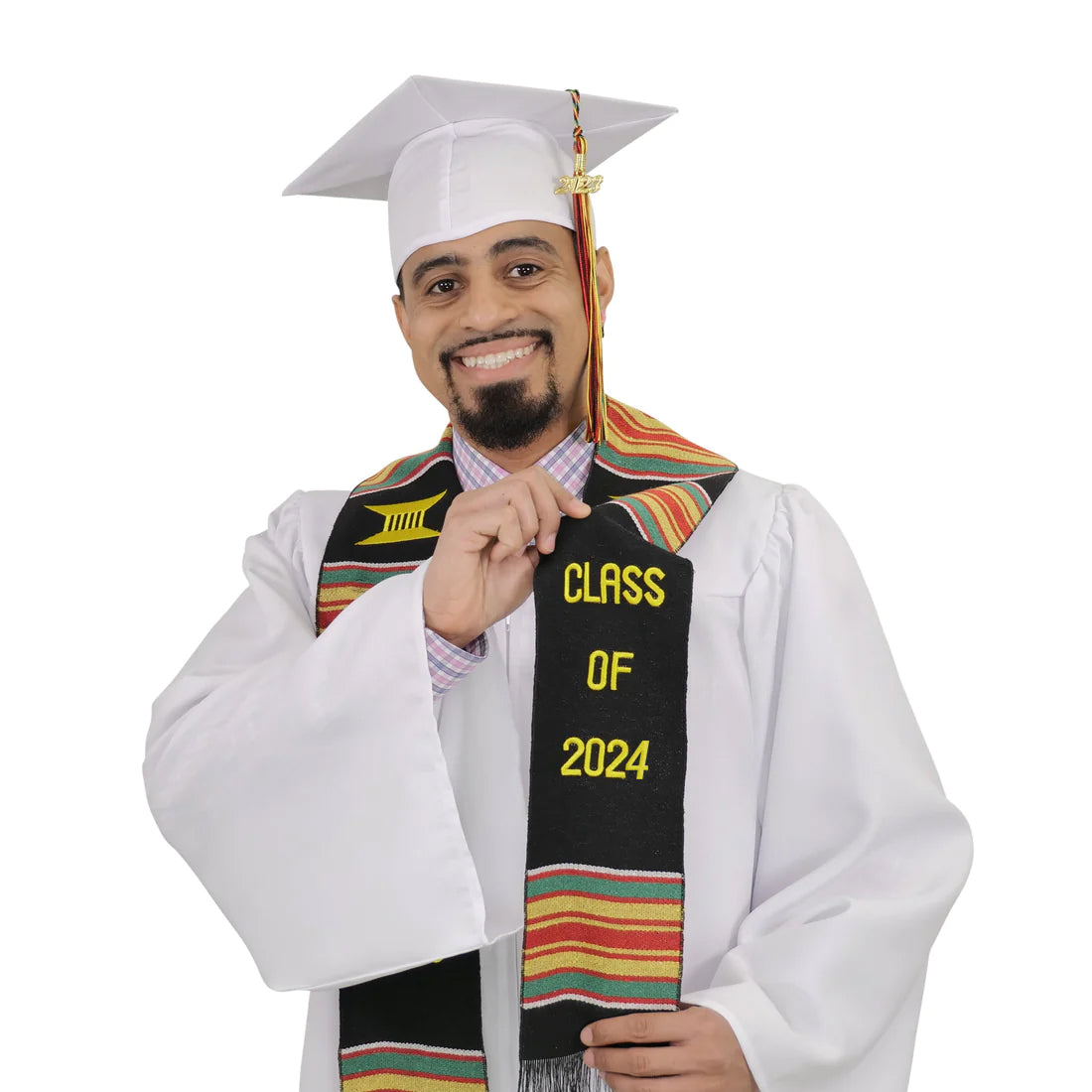 Class of 2024 Graduation Kente Stole, Handwoven Kente Sash Cloth