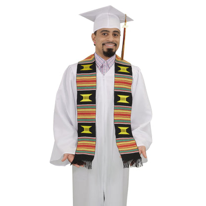 Kente Graduation Kente Stole, Handwoven Kente Sash Cloth