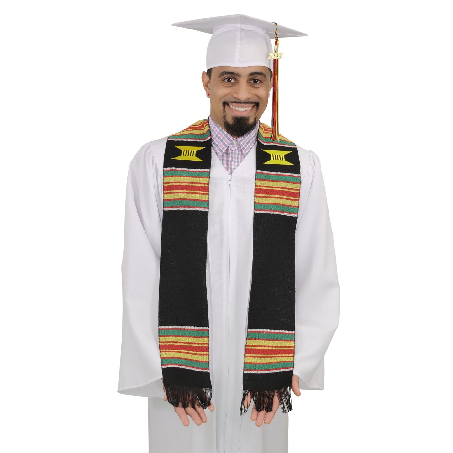 Ready to Customize Graduation Kente Stole, Handwoven Kente Sash Cloth