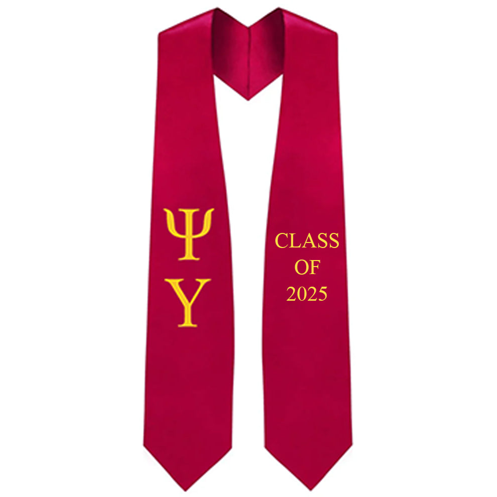 Psi Upsilon Lettered Stole w/ Year