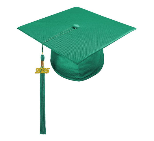 Shiny Emerald Green Elementary Cap & Tassel - Graduation Seller