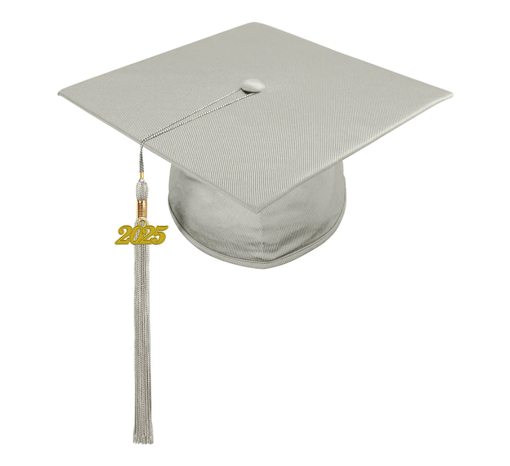 Shiny Silver Elementary Cap & Tassel