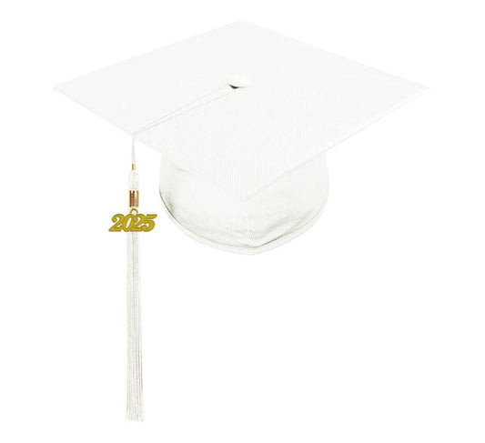 Shiny White Junior High/Middle School Cap & Tassel - Graduation Seller