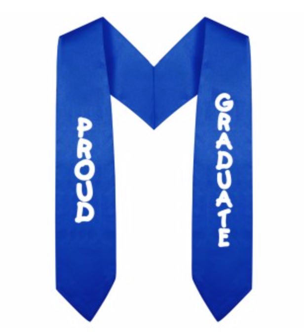 Royal Blue Imprinted Kindergarten/Preschool Stole