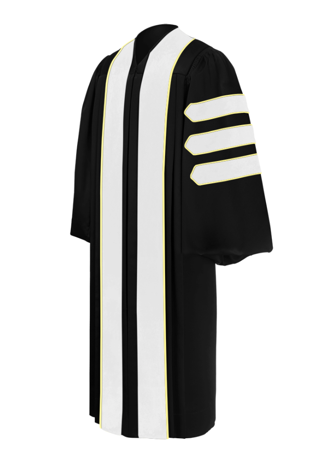 8 Luxury Doctoral Gown with Gold Trim – Elegance for Your Graduation Day