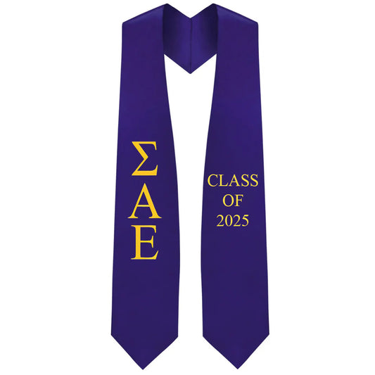 Sigma Alpha Epsilon Lettered Stole W/ Year