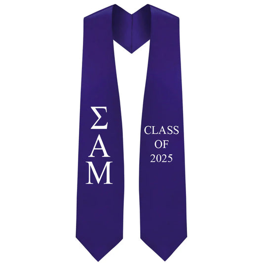 Sigma Alpha Mu Lettered Stole W/ Year