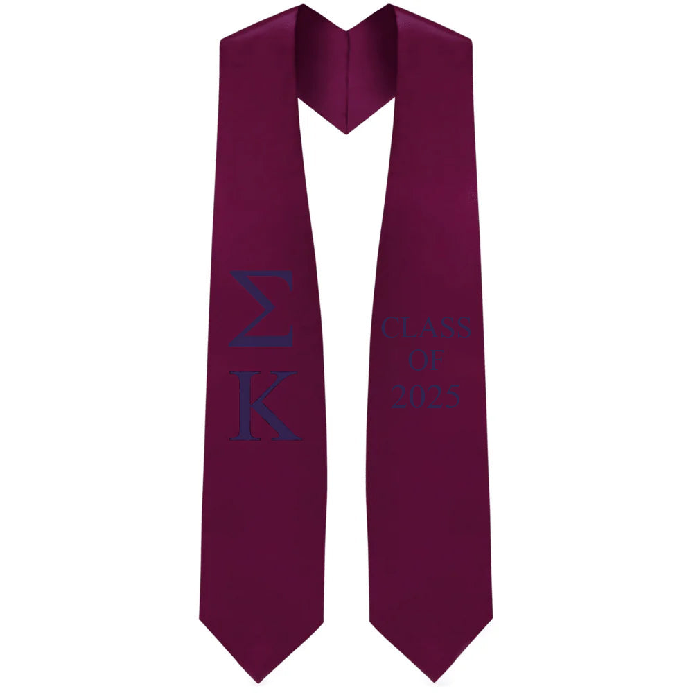 Sigma Kappa Lettered Stole W/ Year