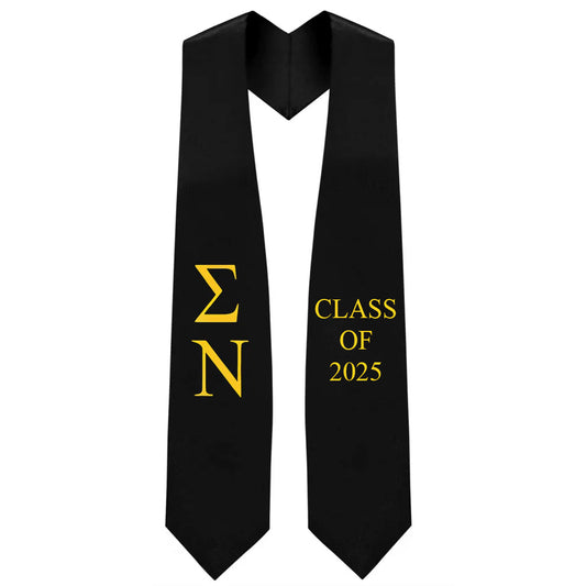 Sigma Nu Lettered Stole W/ Year