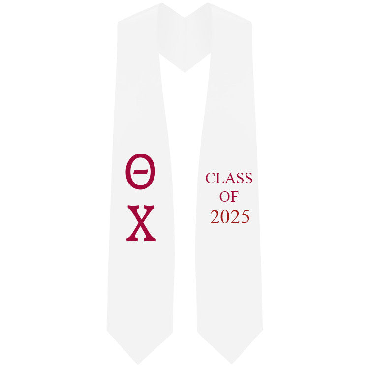 Theta Chi Lettered Stole W/ Year