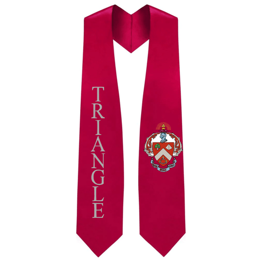 Triangle Greek Lettered Graduation Stole W/ Crest