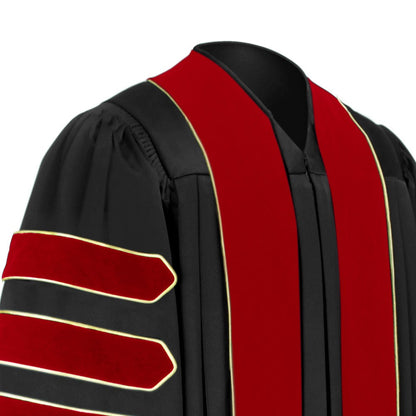 8 Luxury Doctoral Gown with Gold Trim – Elegance for Your Graduation Day