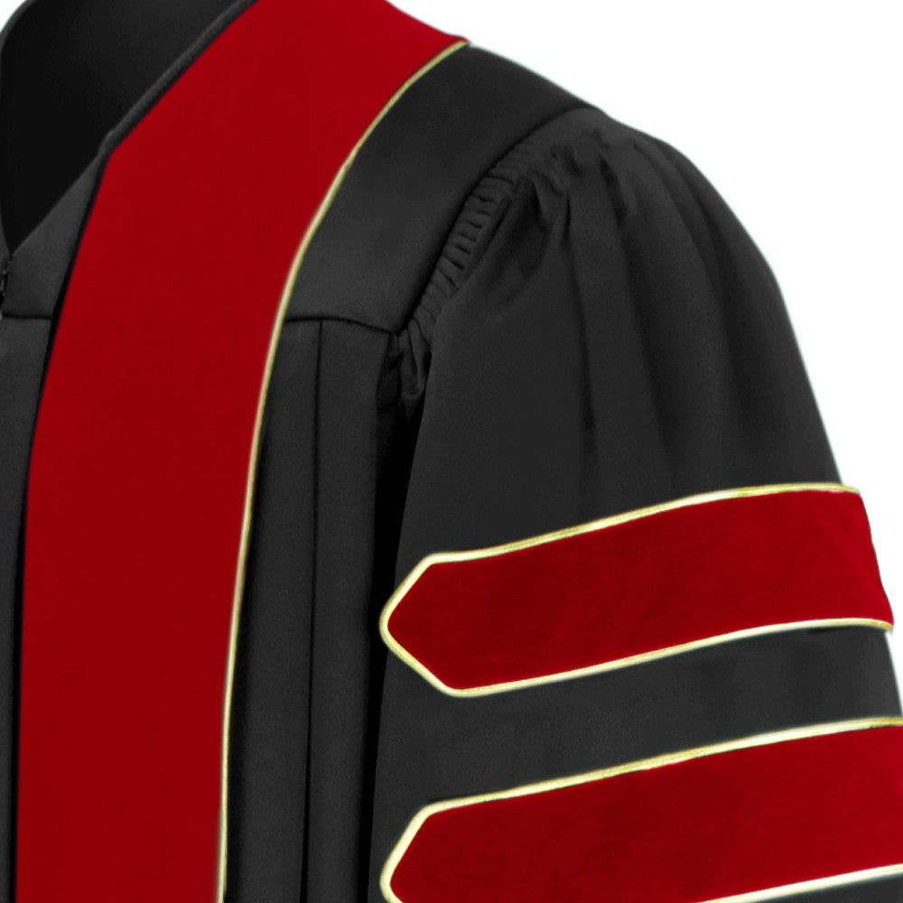 8 Luxury Doctoral Gown with Gold Trim – Elegance for Your Graduation Day