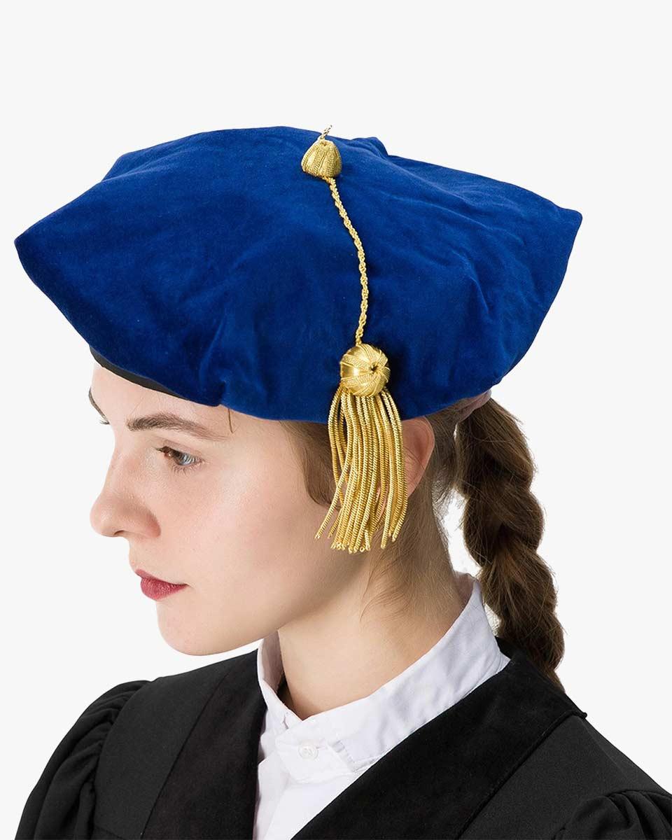 Blue Deluxe Doctorate Tam – 6-8 Sided Available - Graduation Seller