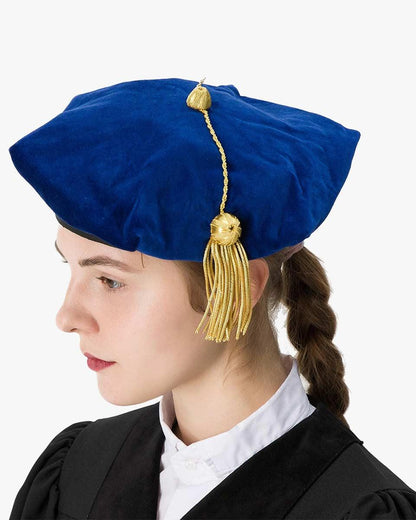 Blue Deluxe Doctorate Tam – 6-8 Sided Available - Graduation Seller