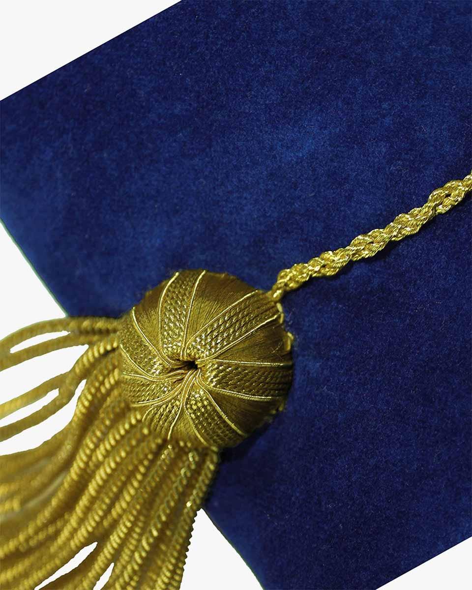 Blue Deluxe Doctorate Tam – 6-8 Sided Available - Graduation Seller