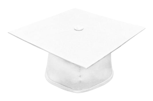 Matte White Elementary Cap - Graduation Seller