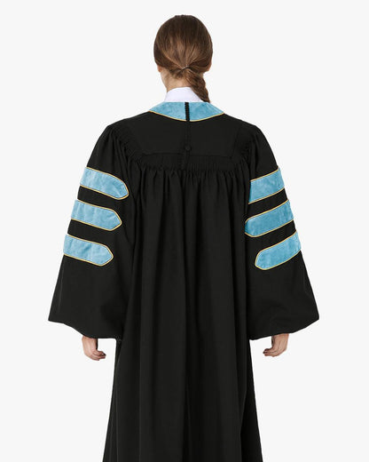Deluxe Doctoral Tam, Gown & Hood Package - Light Blue - Graduation Seller
