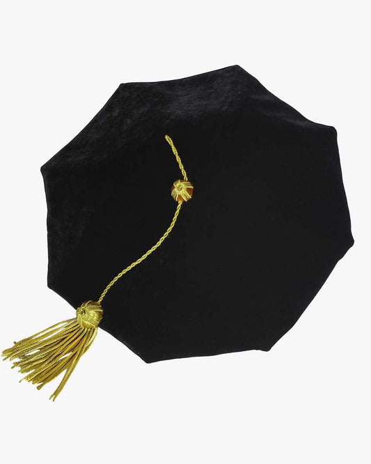 Black Deluxe Doctorate Tam – 4-6-8 Sided Available - Graduation Seller