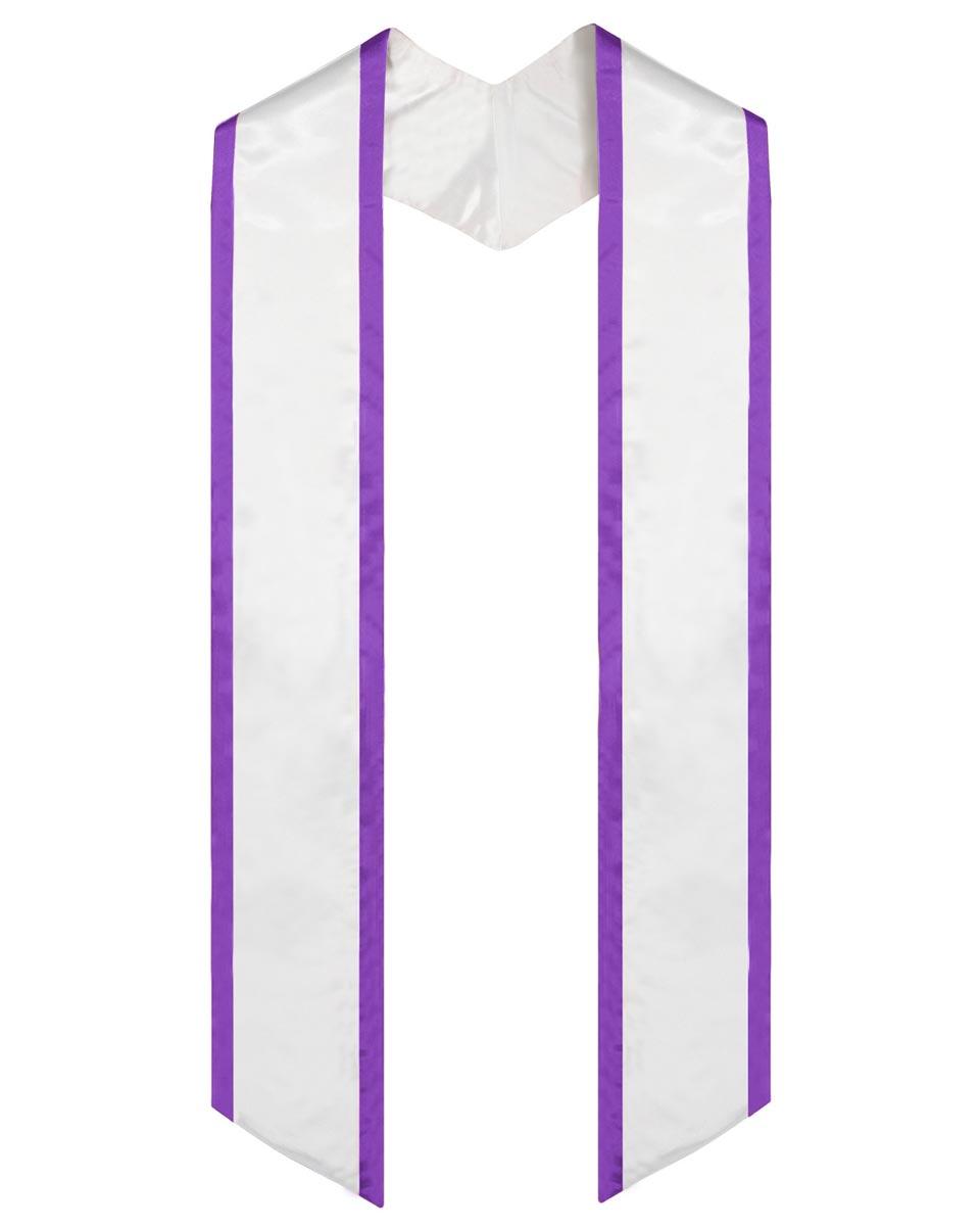 Graduation Stole Angled End With Trim - 11 Colors Available - Graduation Seller