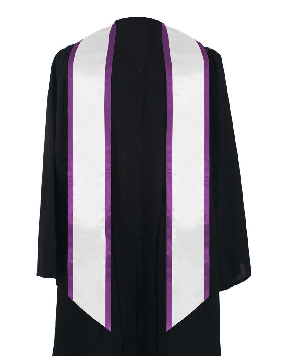 Graduation Stole Angled End With Trim - 11 Colors Available - Graduation Seller