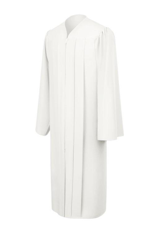 Matte White Junior High/Middle School Gown - Graduation Seller