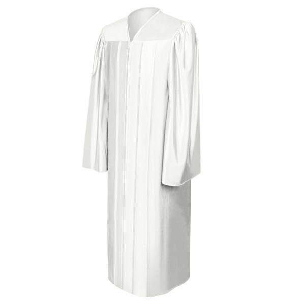 Shiny White Elementary Gown - Graduation Seller