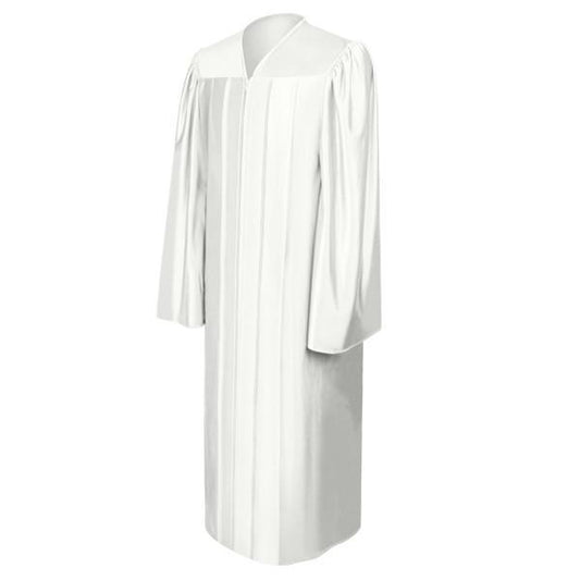 Shiny White Elementary Gown - Graduation Seller