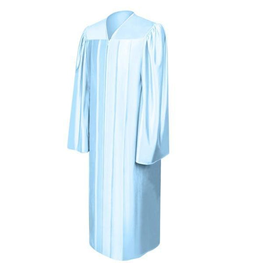 Shiny Light Blue Elementary Gown - Graduation Seller