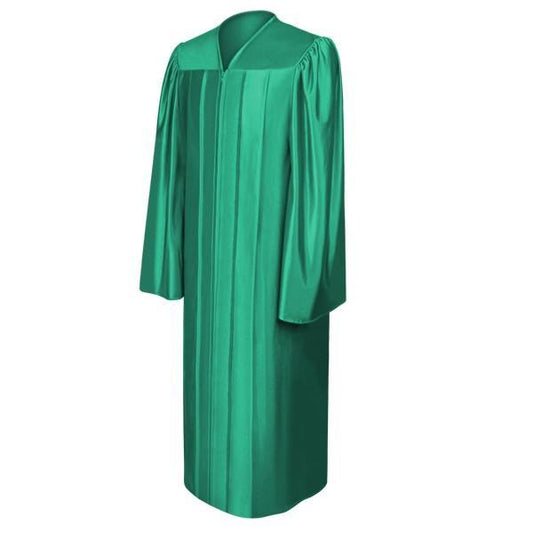 Shiny Emerald Green Elementary Gown - Graduation Seller