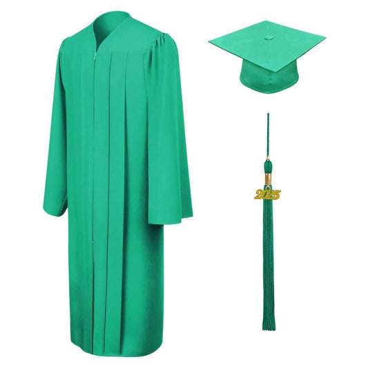 Matte Emerald Green Elementary Cap & Gown - Graduation Seller