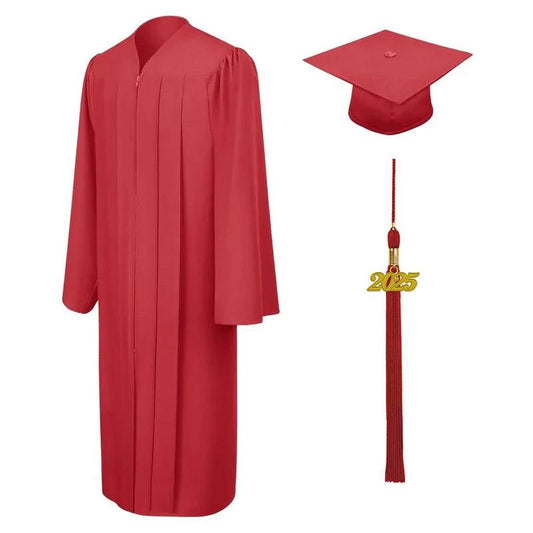 Matte Red Junior High/Middle School Cap & Gown - Graduation Seller