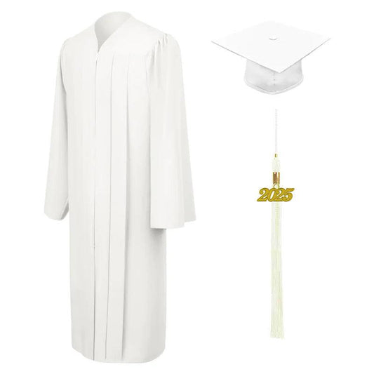 Matte White Junior High/Middle School Cap & Gown - Graduation Seller
