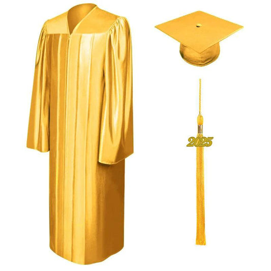 Shiny Antique Gold Junior High/Middle School Cap & Gown - Graduation Seller