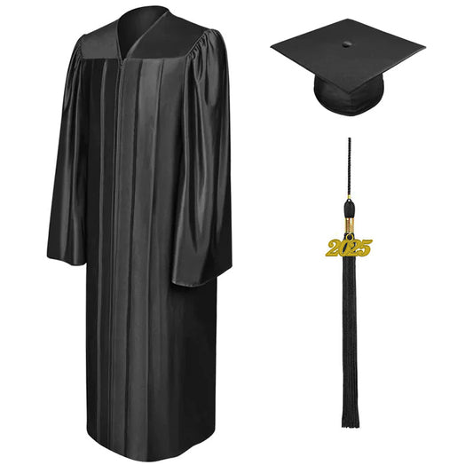 12 Shiny Bachelors Cap & Gown