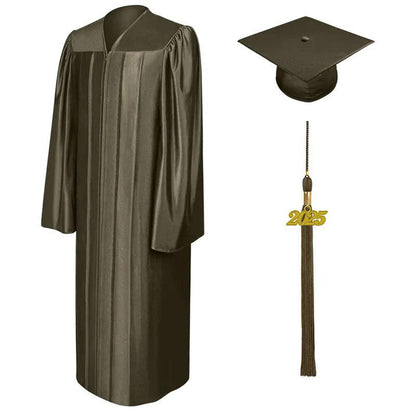Shiny Brown Bachelors Academic Cap & Gown - Graduation Seller