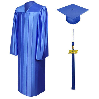 Shiny Royal Blue Bachelors Academic Cap & Gown - Graduation Seller
